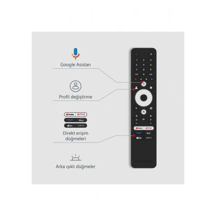 THOMSON 50UG4S14 50 126 Ekran Uydu Alıcılı 4K Ultra HD Google LED TV