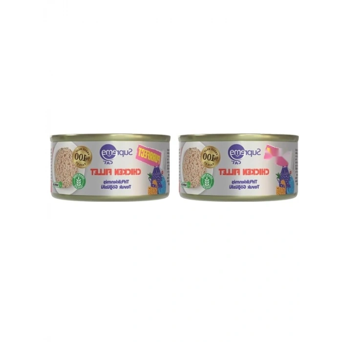 Tiftiklenmiş Tavuk Göğsü Konserve Kedi Maması 70 gr (2 Paket)
