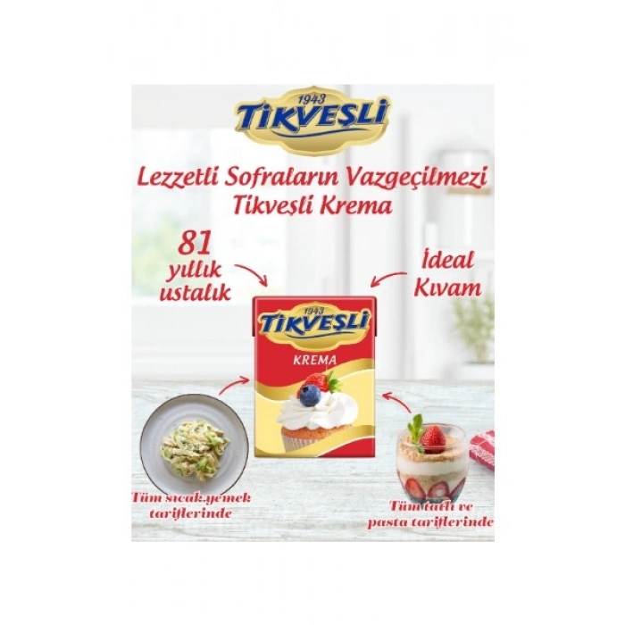 Tikveşli %18 Yağlı Krema 200 ML