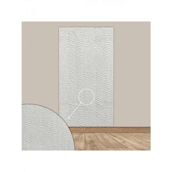 Tink 3D Kendinden Yapışkanlı Duvar Kağıdı Yeni Nesil Akustik Keçe Panel Desenli 52x98 cm (Beyaz, 2 Adet 1 m²)