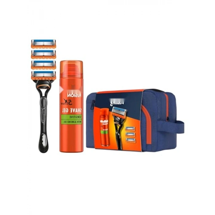 Tıraş Seti - 5 Bıçaklı ve Jel ile Çanta