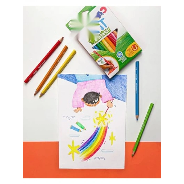 Tita Maxi Üçgen Kuru Boya Kalemi Seti, 12li