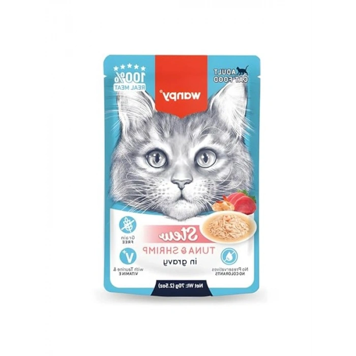 Ton Balıklı ve Karidesli Yaş Kedi Maması, 70 Gr x 10 Adet