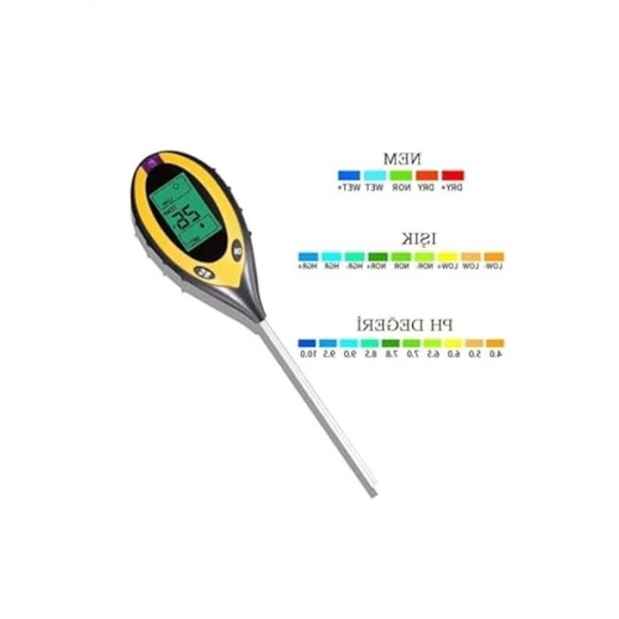 Toprak Test Aleti, 4ü 1 Arada, Pilsiz ve Kullanışlı