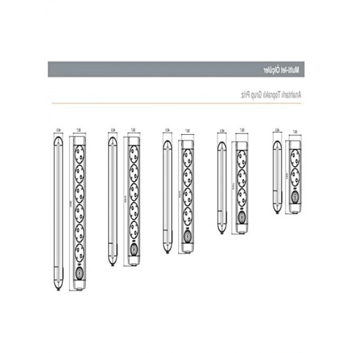 Topraklı Kablolu 3lü Priz - 3mt Uzunluk