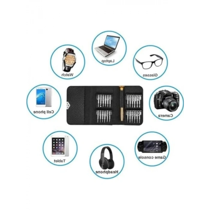 Tornavida Seti, 25 Parça, Deri Cüzdan Kılıflı