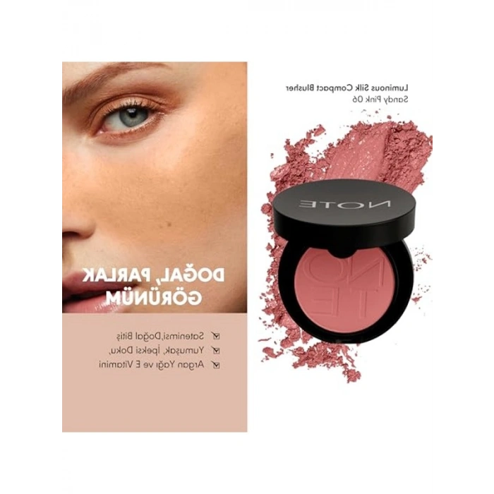 Toz Allık, 06 Sandy Pink, Doğal ve Işıltılı Renk