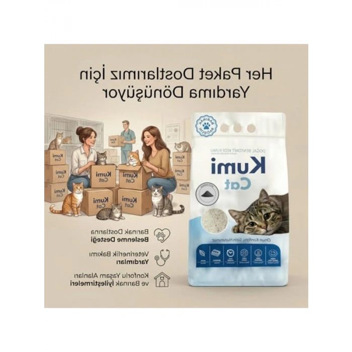 Tozsuz Bentonit Kedi Kumu - Aktif Karbonlu, 5 L