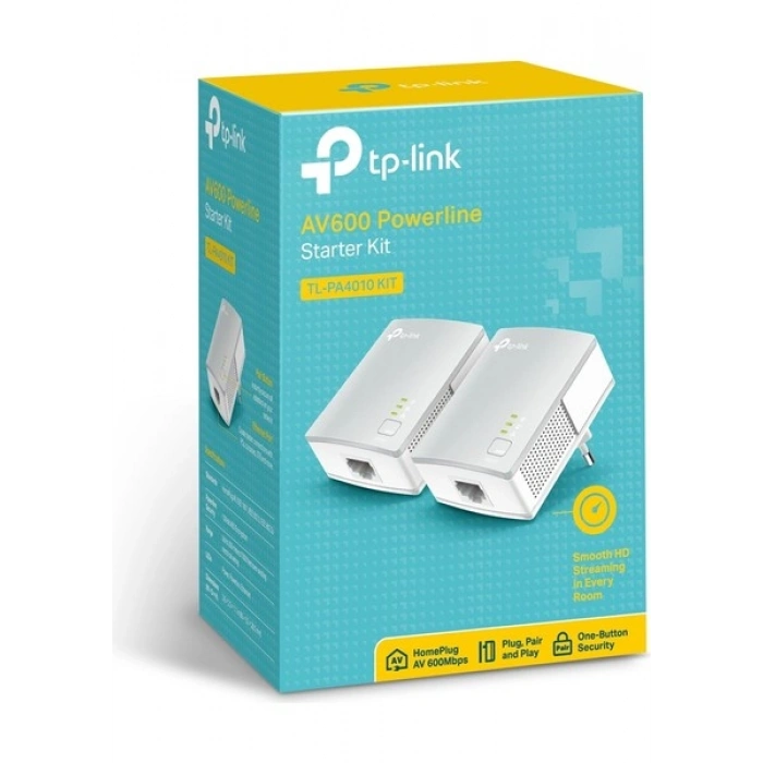TP-Link 600Mbps 300M Mesafeli %85 Enerji Tasarruflu Powerline Adaptör TL-PA4010KIT