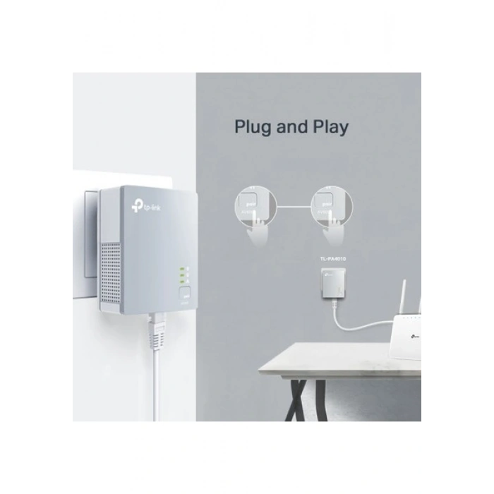 TP-Link 600Mbps 300M Mesafeli %85 Enerji Tasarruflu Powerline Adaptör TL-PA4010KIT
