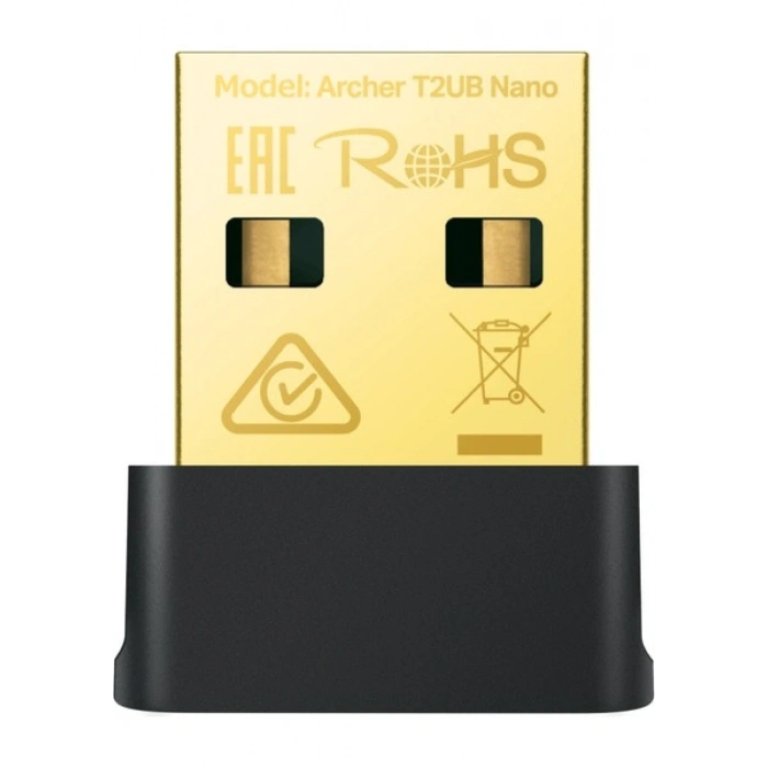 TP-Link Archer T2UB Nano | Wi-Fi 5 & Bluetooth 4.2 USB Adaptör | AC600 Mbps | Dual Band | Nano Tasarım | Gelişmiş Güvenlik | Windows Uyumlu