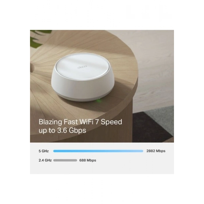 TP-Link Deco BE25 (1-Pack) | Wi-Fi 7 Mesh Sistemi | BE3600 Mbps Hız | Fiber Uyumlu | Çift Bant | AI-Roaming | 2.5 Gbps Port | 200 Cihaz | WPA3 | VPN | Mobil Uygulama ile Kolay Kurulum