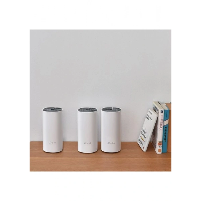 TP-Link Deco E4 (3-Pack) | Wi-Fi 5 Mesh Sistemi | AC1200 Mbps Hız | Fiber Uyumlu | Çift Bant | 100 Mbps Port | 100 Cihaz Desteği | 370 m² Kapsama | WPA3 | Mobil Uygulama ile Kolay Kurulum