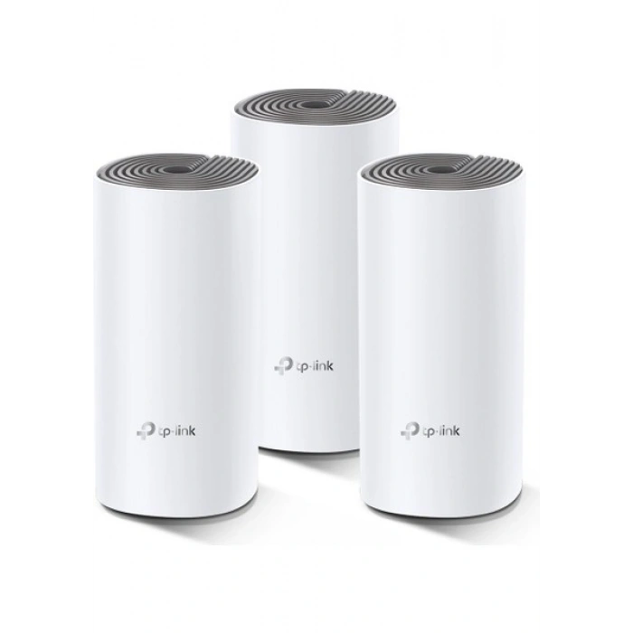 TP-Link Deco E4 (3-Pack) | Wi-Fi 5 Mesh Sistemi | AC1200 Mbps Hız | Fiber Uyumlu | Çift Bant | 100 Mbps Port | 100 Cihaz Desteği | 370 m² Kapsama | WPA3 | Mobil Uygulama ile Kolay Kurulum