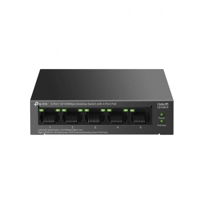 TP-Link LS105LP 4 Port Poe+ 10-100 Mbps Switch Metal Kasa