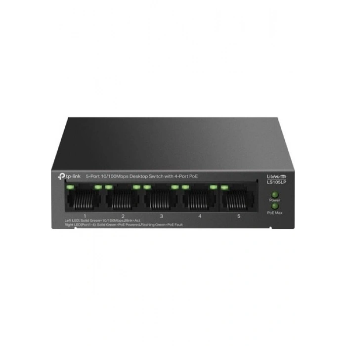 TP-Link LS105LP 4 Port Poe+ 10-100 Mbps Switch Metal Kasa