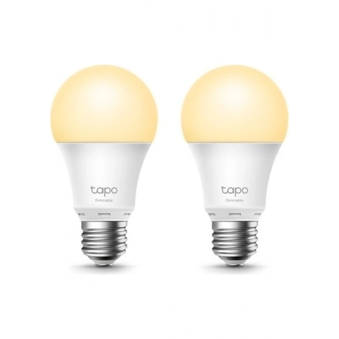 TP-Link Tapo L510E(2-pack) | Akıllı Wi-Fi Ampul | 806 Lümen | E27 | 8.3W | Kısılabilir Sıcak Beyaz Işık | Enerji Tasarruflu | Alexa & Google Home Uyumlu | Hub Gerektirmez | Uygulama ile Işık Kontrolü