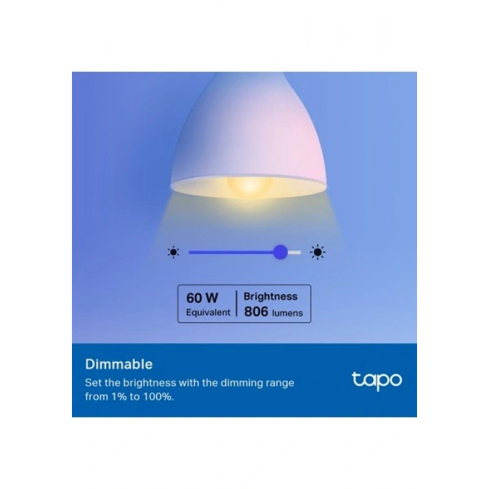 TP-LINK Tapo L530E(2-pack), Çok Renkli Akıllı Wi-Fi Ampulü, 8.7 W, 2.4 GHz, 16.000.000 Renk Tonu, E27 Duy, Amazon Alexa ve Google Home ile Çalışır, Rengi Değiştirilebilir, Hub Gerekmez