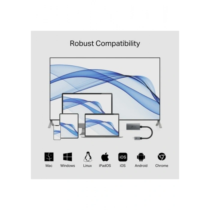 TP-Link UA520C | USB-C - HDMI Adaptör | 4K@60Hz Ultra HD | Tak & Çalıştır | Mac/Windows/iPadOS/Android uyumlu | Dayanıklı alüminyum gövde