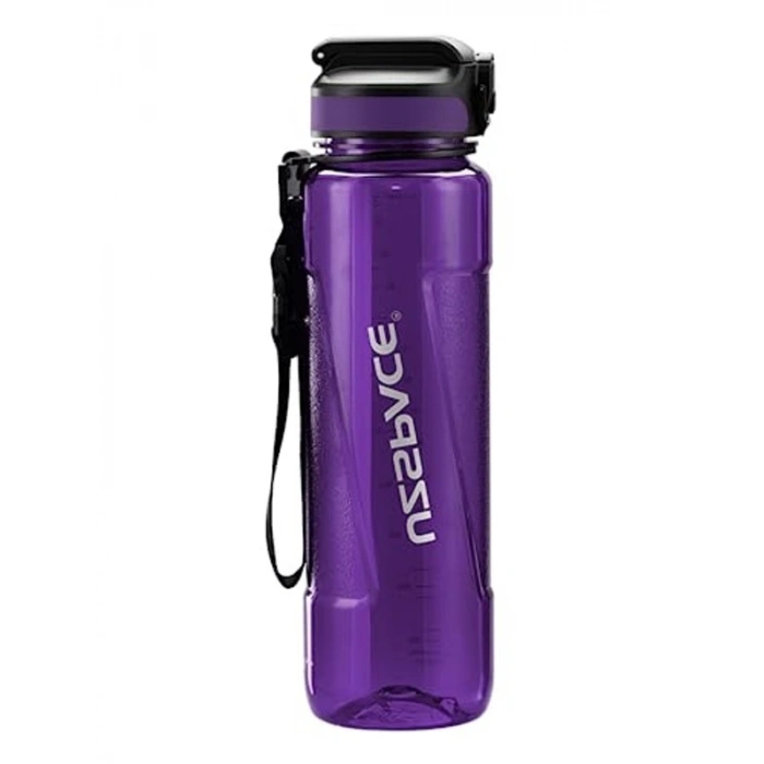 Tritan Su Matarası, 850ml Kapasite, Mor Renkli ve Pipetli