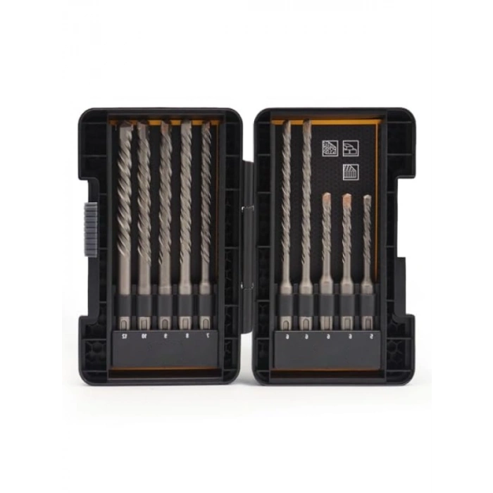 Tungsten Karbür SDS-Plus Beton Matkap Uç Seti, 10 Parça