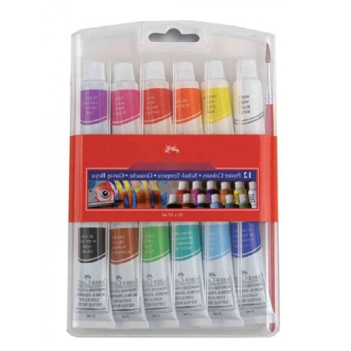 Tüp Guaj Boya Seti - 12 Canlı Renk