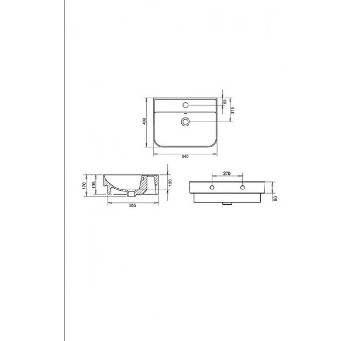 Turavit Luna 55 cm Lavabo