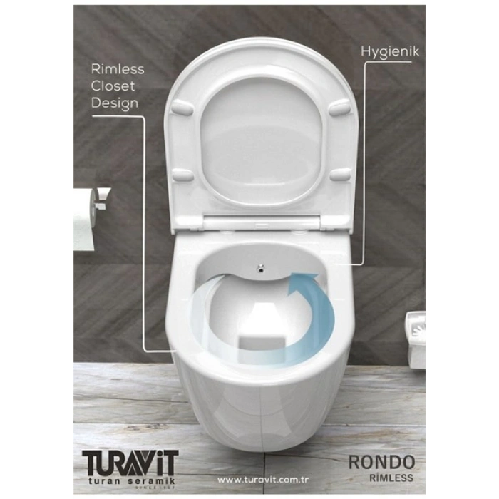Turavit Rondo Kanalsız Asma RND5512, Nkp Grande Yavaş Kapak