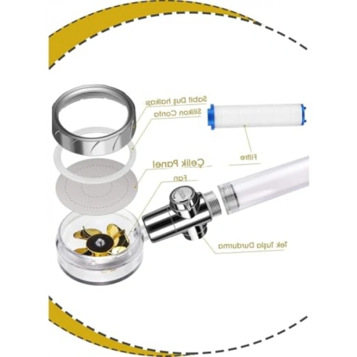 Turbo Led Işıklı Su Tasarruflu Duş Başlığı