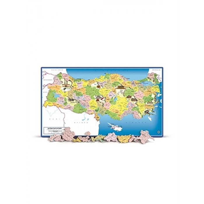 Türkiye Siyasi Haritası, 81 Parça Frame Puzzle ile Eğlenceli Bilgi Edinimi