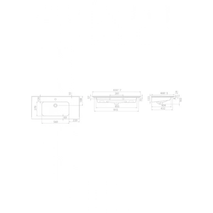 Turkuaz 100 x 47 cm Blue Etajerli Lavabo 042500-U