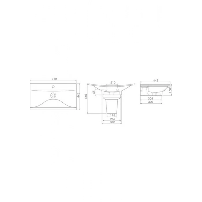 Turkuaz Bella 70 Cm Tezgah Üstü Lavabo