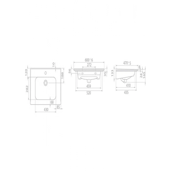 Turkuaz Cerastyle Blue Etajerli Lavabo 60 cm 042000U