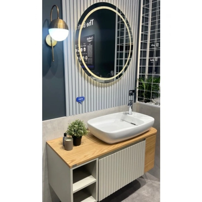 Turkuaz Cerastyle Nova 70 cm Tezgah Üstü Çanak Lavabo Gizli Sifonlu