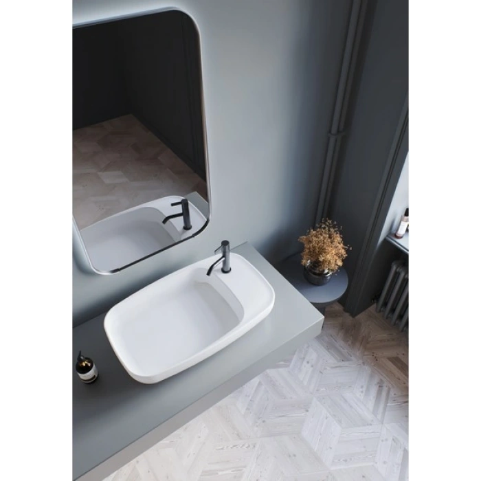 Turkuaz Cerastyle Nova 70 cm Tezgah Üstü Çanak Lavabo Gizli Sifonlu