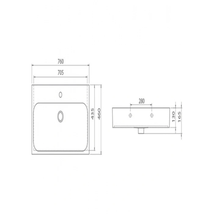 Turkuaz Cerastyle Pinto Etajerli Lavabo 75 cm 080000U