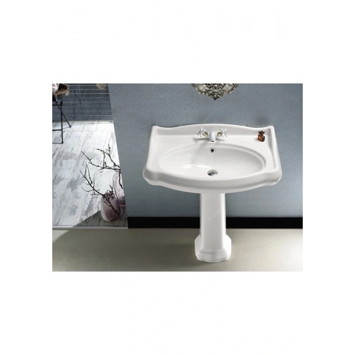 Turkuaz Seramik 1837 60 cm Etajerli Lavabo