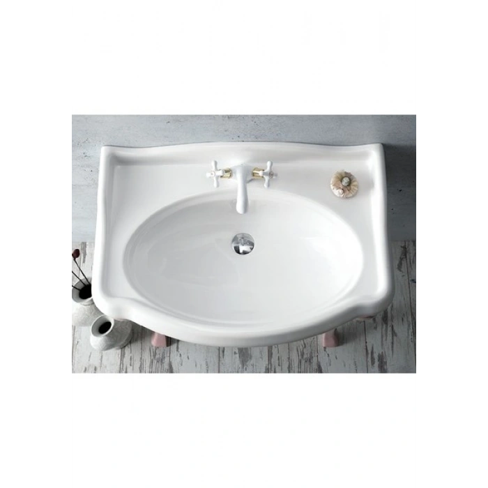 Turkuaz Seramik 1837 80 cm Etajerli Lavabo