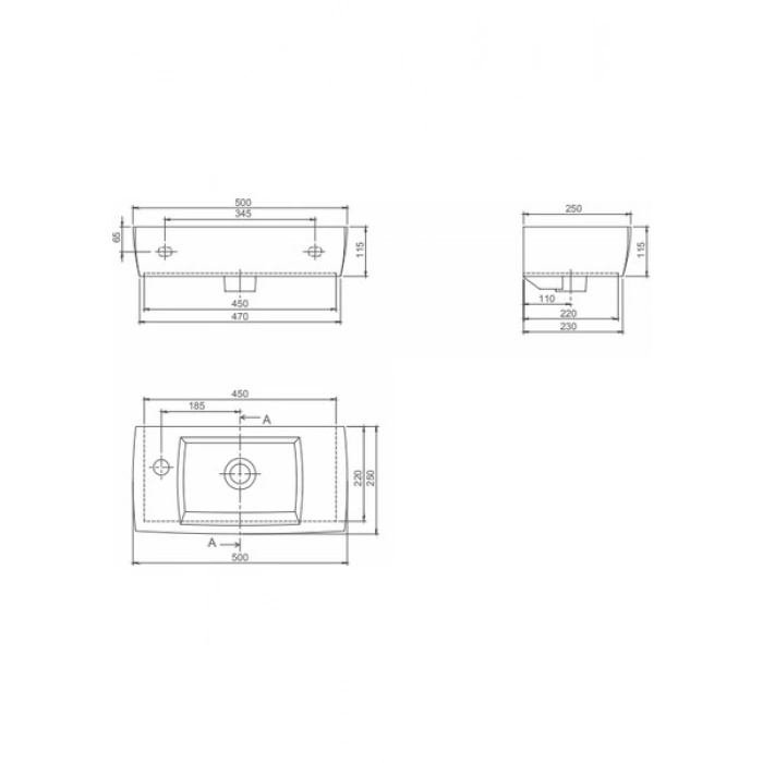 Turkuaz Seramik Cerastyle City Mini 25X50CM Lavabo ( Sol )