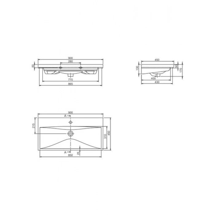 Turkuaz Seramik Cerastyle Elite 90 cm Lavabo
