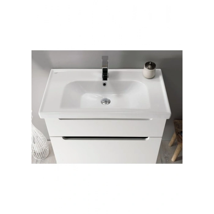 Turkuaz Seramik Cerastyle Frame 65 cm Etajerli Lavabo