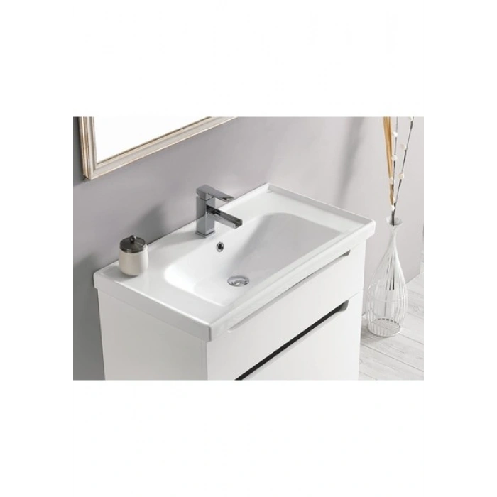 Turkuaz Seramik Cerastyle Frame 65 cm Etajerli Lavabo