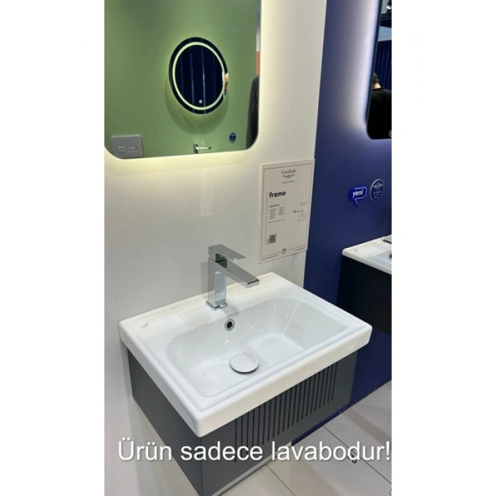 Turkuaz Seramik Cerastyle Frame Etajerli Lavabo 50 cm 030900U