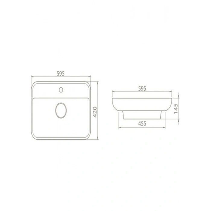 Turkuaz Seramik Cerastyle Lal Tezgah Üstü Lavabo 60 cm 072700U