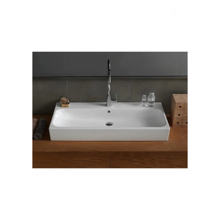 Turkuaz Seramik Cerastyle Pinto 100 Cm Etajerli Lavabo