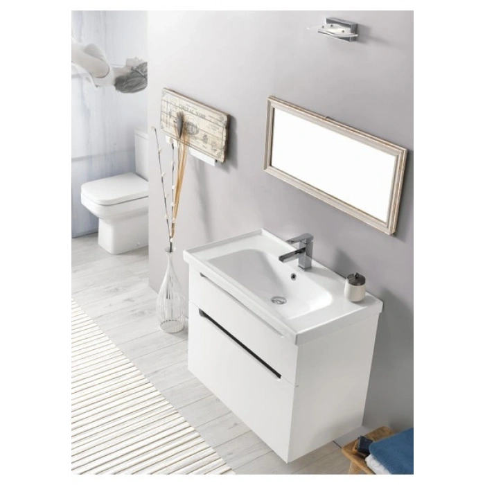 Turkuaz Seramik Frame Etajerli Lavabo 90X45 cm