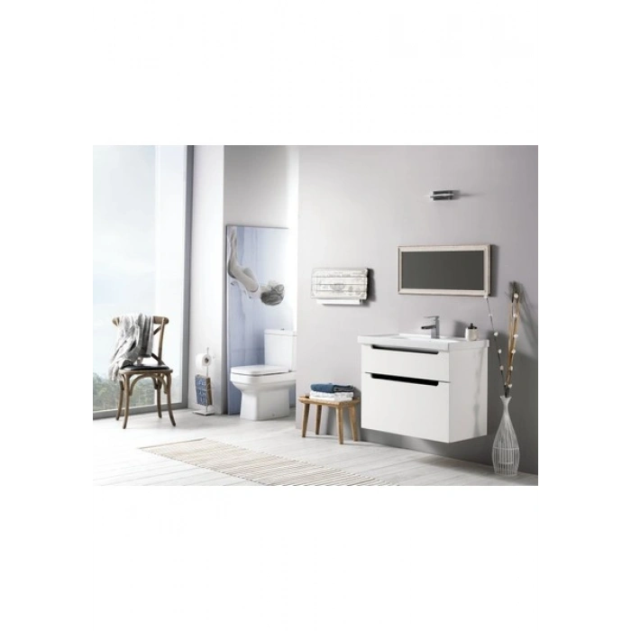 Turkuaz Seramik Frame Etajerli Lavabo 90X45 cm