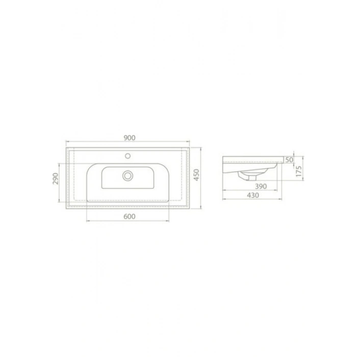 Turkuaz Seramik Frame Etajerli Lavabo 90X45 cm