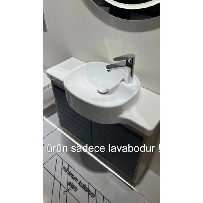 Turkuaz Seramik Harmony 80 cm Etejerli Lavabo