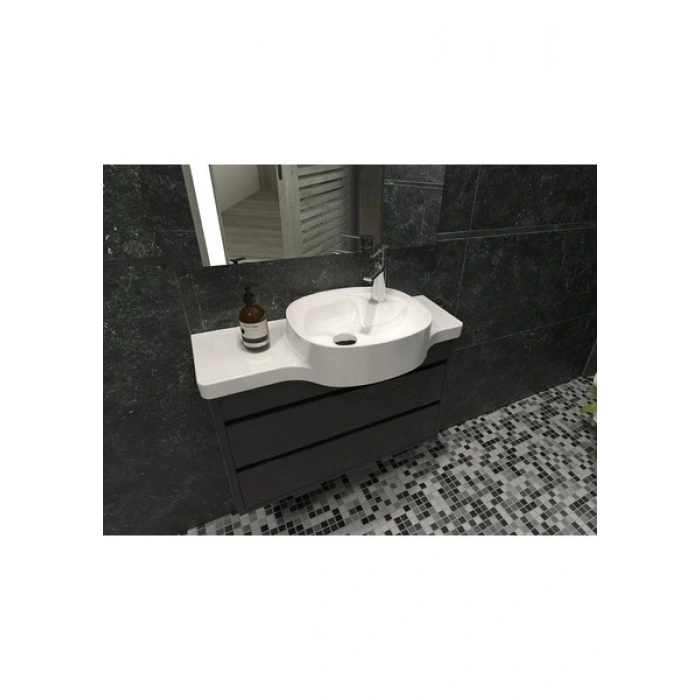 Turkuaz Seramik Harmony 80 cm Etejerli Lavabo